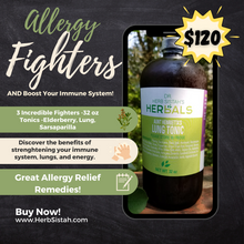 Load image into Gallery viewer, Allergy Fighters - 3-32oz Tonics - Lung, Elderberry, Sarsaparilla